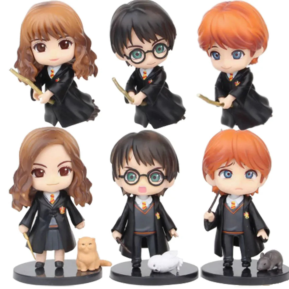 Harry Potter Chibi Models Hermione Ron Hedwig Merchandise Figures Desktop Decor Collectible children's toy New Year's Gift