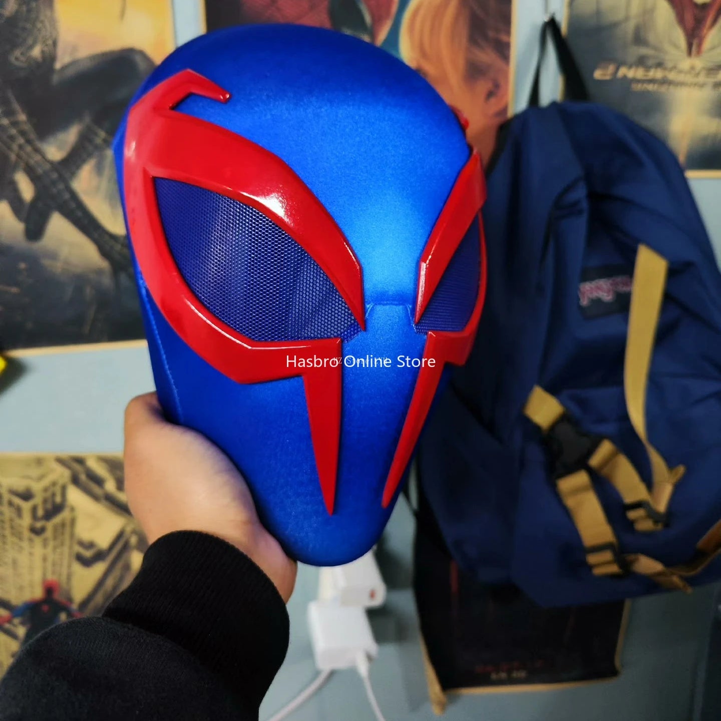mar-vel 2099 Spiderman Mask with 2 Pairs Magnetic Eyes (Regular Eyes and Angry Eyes) 1:1 3D Handmade Halloween Cosplay Masks