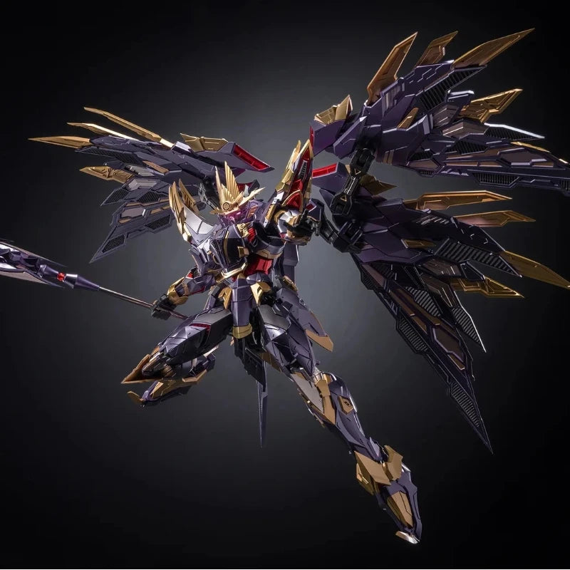 Fire General 1/100 Oda Nobunaga Alloy Finished Mecha Action Figures Luminous Samurai Style Mecha Toy With Base Ornament Boy Gift