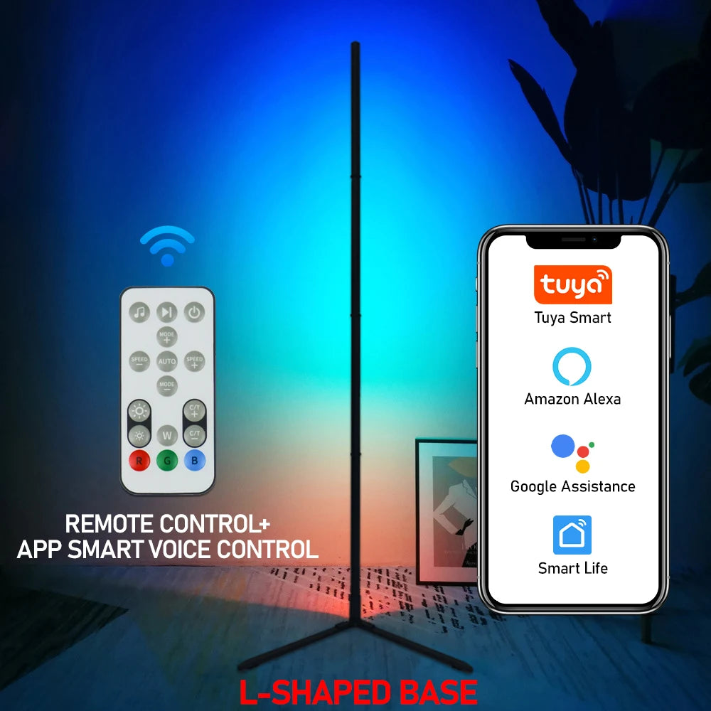 Heightening 180CM Smart Floor Lamp RGBIC Tuya Smart APP Remote Control Nordic Stand Floor Mood Light For Game Room Decoration