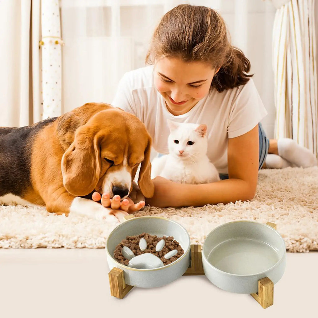 Hundenapf mit langsamer Fütterung, Keramik, rutschfest, niedliche Pfoten-Futternäpfe, langsame Fütterung, Hundenäpfe, Haustierbedarf für Katzen, Fütterung, Wasserversorgung, Haus und Hof