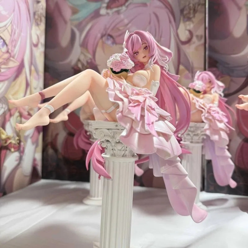 New ‌Elysia‌ Figures Honkai Impact 3 Anime Figure Collection Decor Ornament Toys 1/6 Girl Wedding Dress Custom Birthday Gift PVC