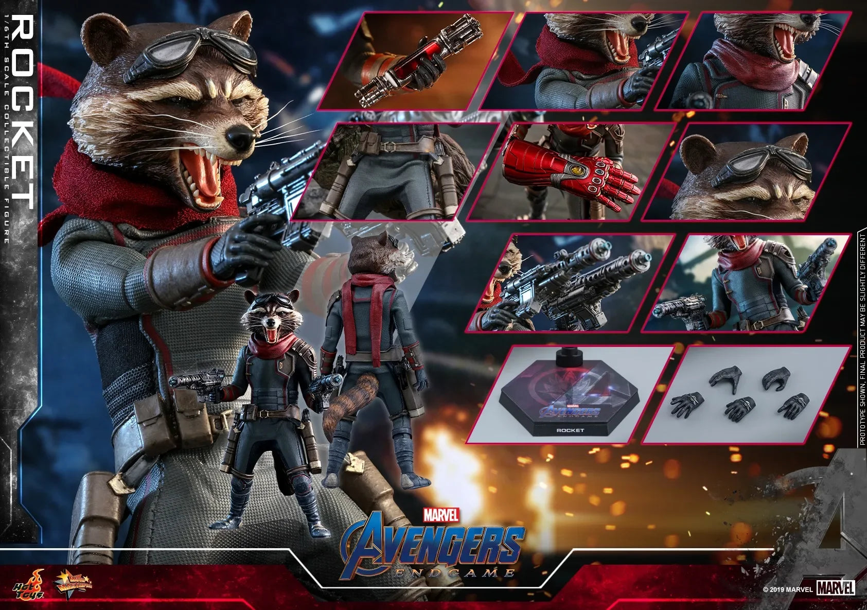 Brand New In Stock HOTTOYS HT MMS548 MMS708 Marvel Avengers 4 Rocket Raccoon Action Figure Model Toys Collection Fans Gifts