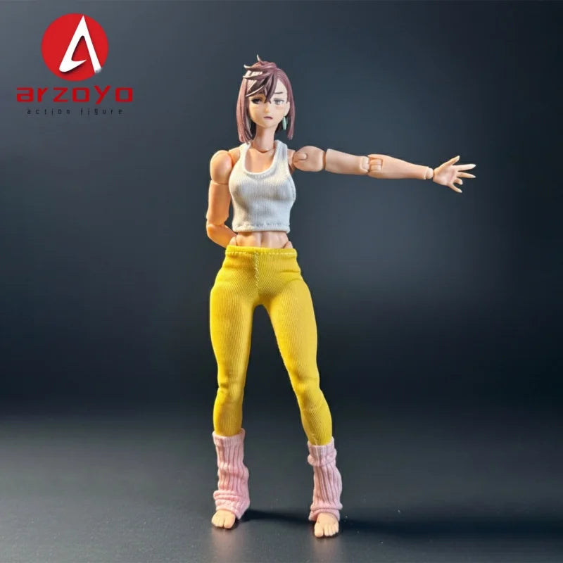 1/12 Scale Vitality Sports Tank Top Yoga Pants Stacked Socks Set Clothes Model Fit 6" Nt-04 Romankey Action Figure Body Model