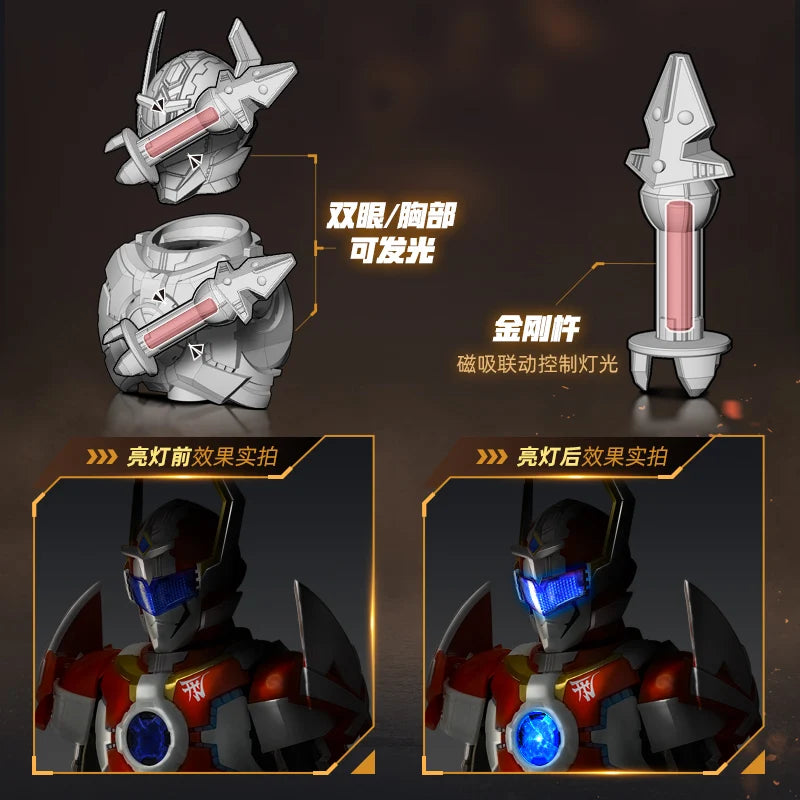 AULDEY Armor Hero Kai Pin Xingtian Battle God Xingtian Dual-Form Assembly Figure, Battle God Xingtian Logo/Eco-ABS
