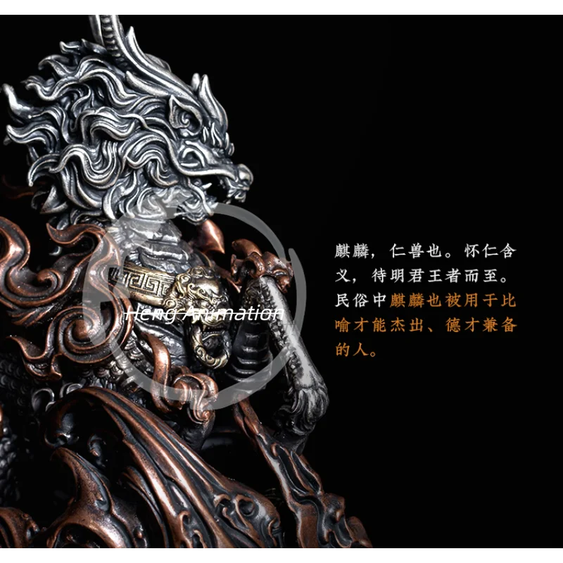 Zhuojiang Original Auspicious Kirin S925 Sterling Silver Desktop Ornament Collector's Item Gift Collectible Figurine