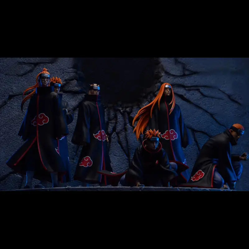 Naruto Akatsuki 37cm Anime Action Figure Set - Uchiha Itachi Madara Konan Hidan - 6 Pcs Ninja Collection Toy Model Decor Gift
