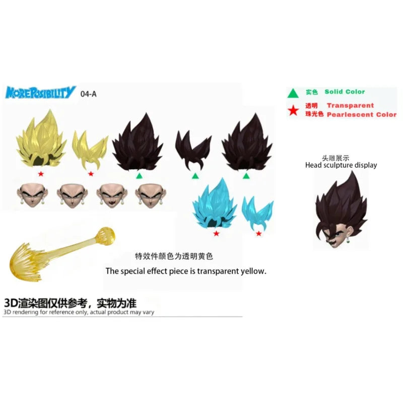 MP Studio Vegito Figure Dragon Ball Super Saiyan God Vegito Oni-Masked Nightwalker  1/12 Action Figure Gift Collection Toy