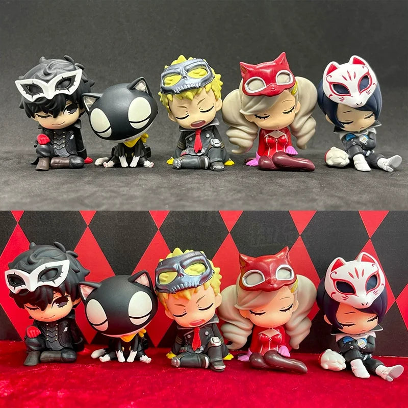 Persona 5 Amamiya Ren Morgana Shoulder On Shoulder Q-Version Model Desktop Ornament Anime Action Figure Model Toy Birthday Gift