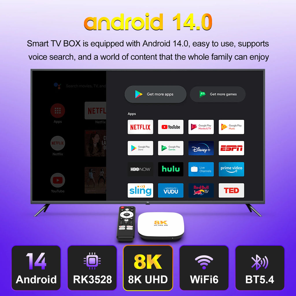 Android 14 TV BOX H96 Max M2 Plus Smart TV Box Support 2.4G/5G WiFi6 Support 8K HDR Video Android TV Set Top Box