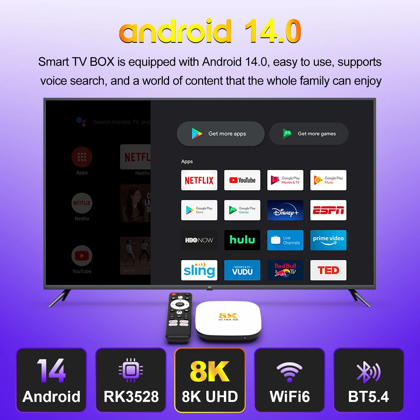 Android 14 TV BOX H96 Max M2 Plus Smart TV Box Support 2.4G/5G WiFi6 Support 8K HDR Video Android TV Set Top Box