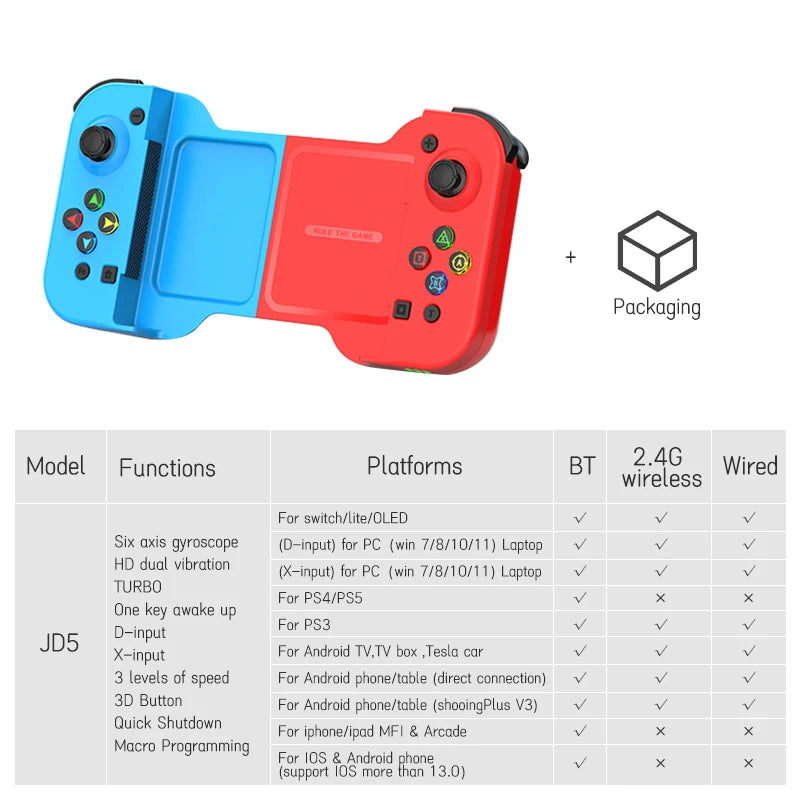 Stretchable Mobile Controller For ios Andriod Phone Pubg Cod Gamepad For Switch Oled Console Control Joystick with Macro