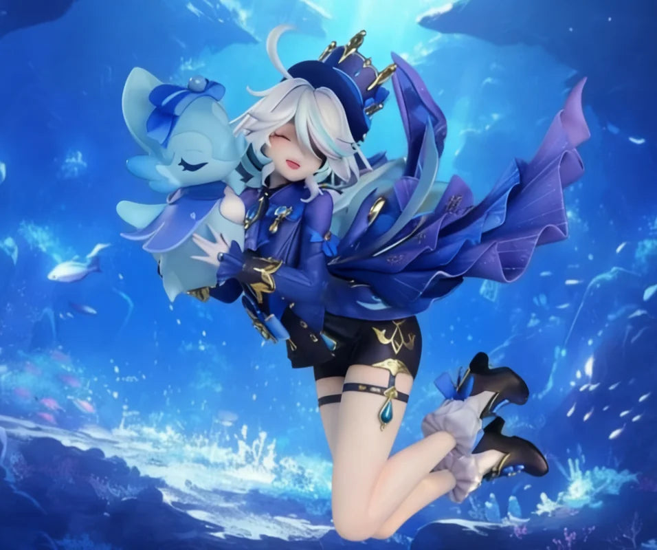 21cm Genshin Impact Furina The Grand Gala Figure, Upgrade Ver. Face Sculpt PVC Statue, Anime Collectible Doll Model for Decorati