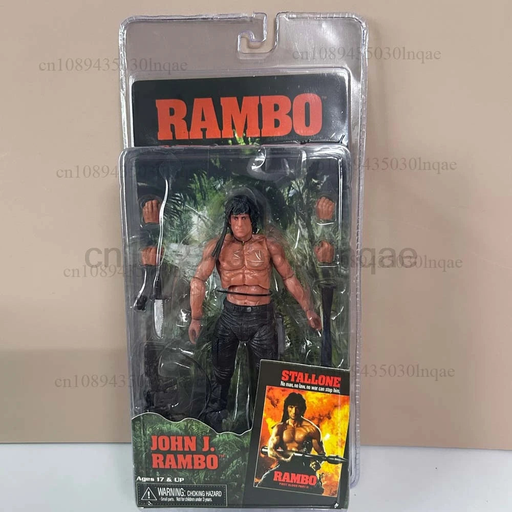 NECA Figure First Blood John J Rambo Stallone Action Figure Rambo 2015 Ver. Special Forces Soldier Avenger Sylvester Film Model