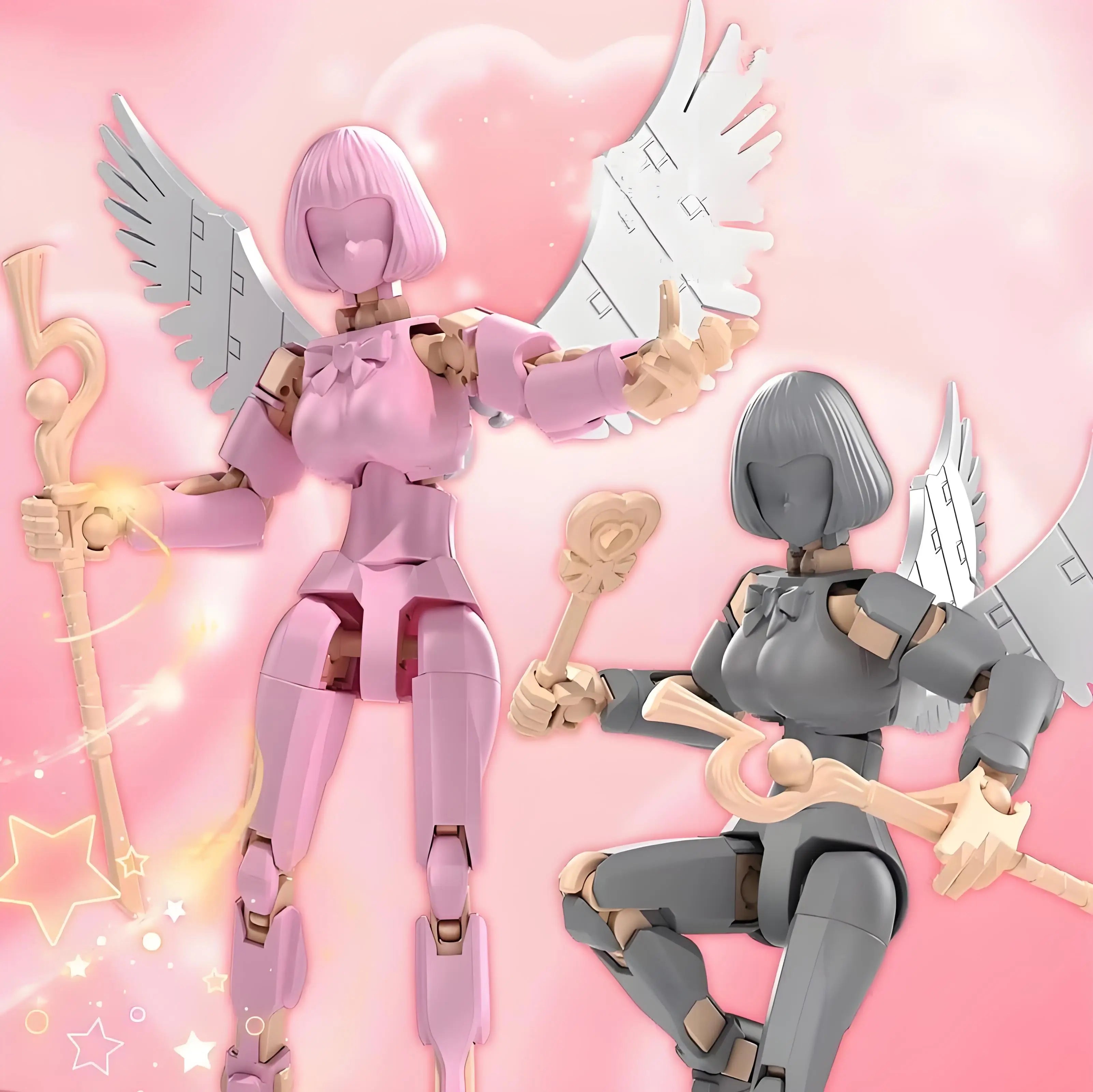 Magical JK Girl Anime Action Figure 3D Printing Multi-Jointed Movable Model Assembled Dummy DIY Robot Desktop Ornament Doll Toy