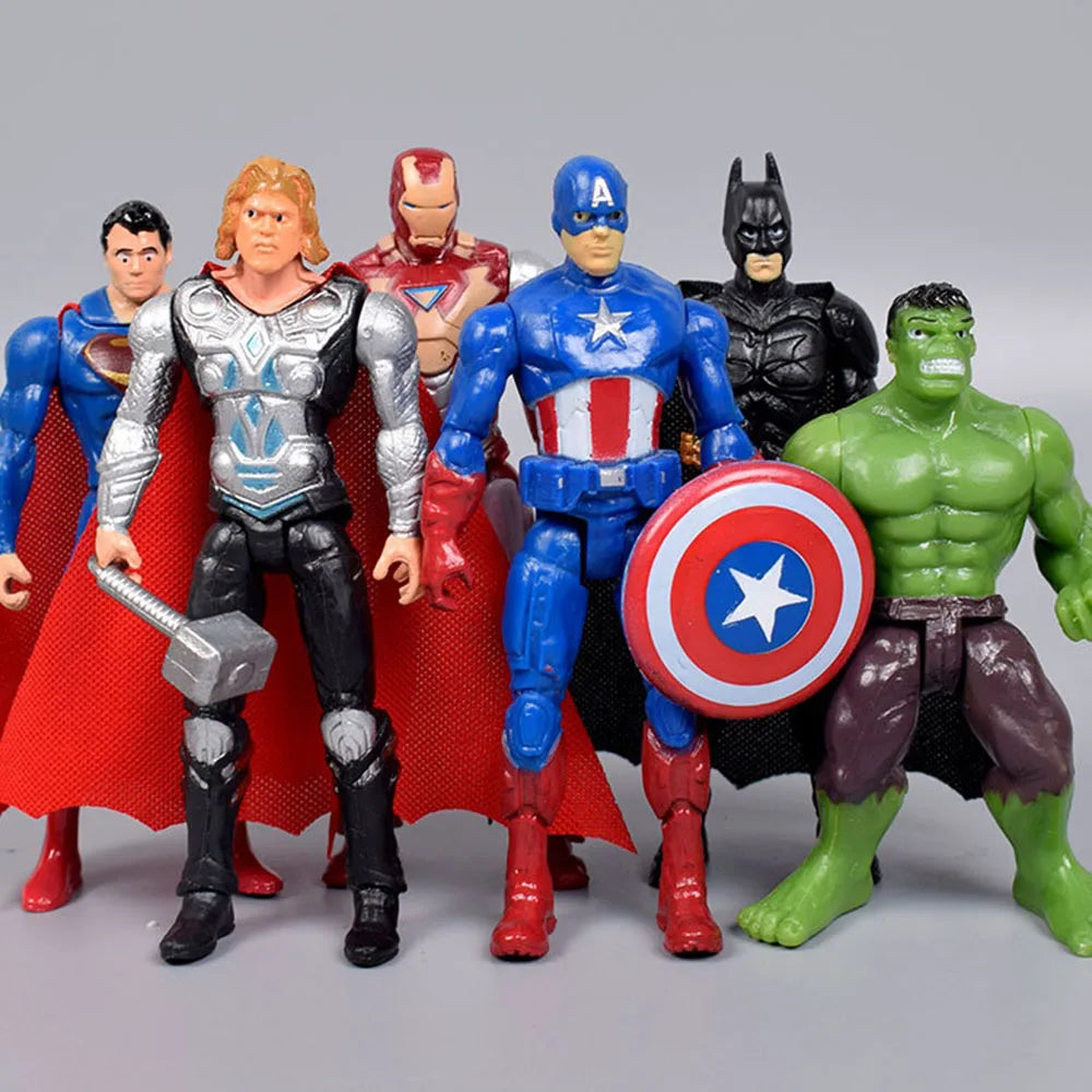 6pcs/set 9-10cm Marvel Avengers superhero Infinity War Iron Man Hulk American Captain Thor Super Heroes Figures Toys