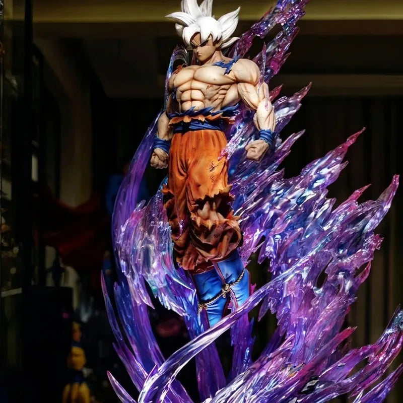 24cm Anime Dragon Ball Can Emit Light Figure Ultra Instinct Son Goku Saiyan Pvc Sculpture Doll Decoration Model Collection Gifts