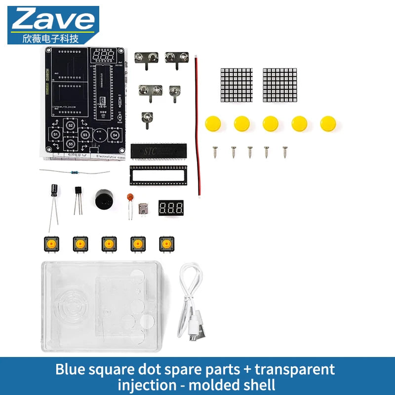 Pixel Game Console Making Kit: 51 Single - Chip Microcomputer Tetris Puzzle Game Electronic DIY Welding Practice