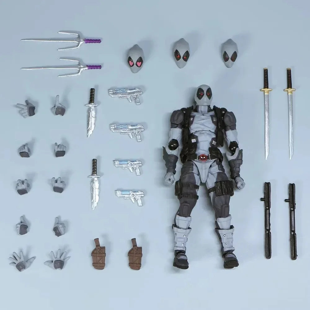 AMAZING YAMAGUCHI Deadpool &amp; Wolverine 2.0 Graue Actionfigur Mutanten Gemeinsam beweglich KAIYODO Wade Modell Filmspielzeug für Kinder Geschenk