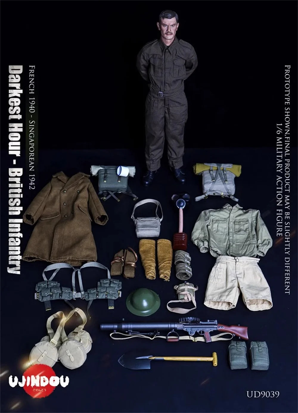 In Stock 1/6 UJINDOU UD9039 WWII British Soldier Doll New Version Full Set Action Figure For Fans Collect