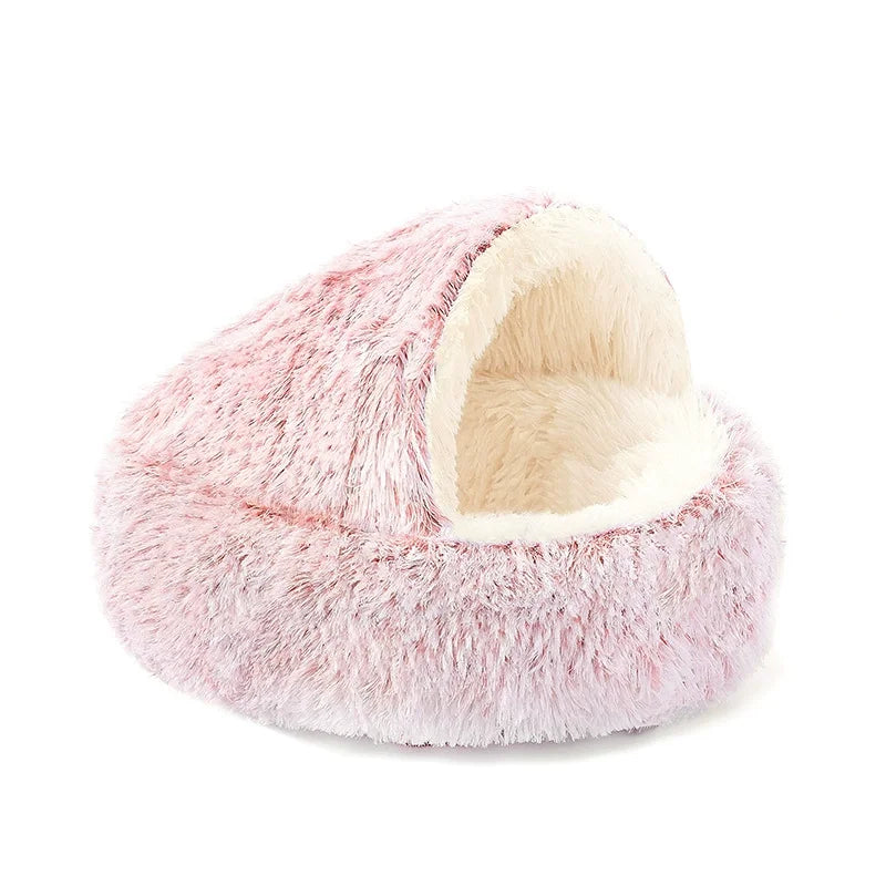 40/50/60cm Autumn and Winter Round Cat Bed Warm Soft Plush Shell Style Sleeping Nest for Small Medium Large DogCat Katzenzubehör