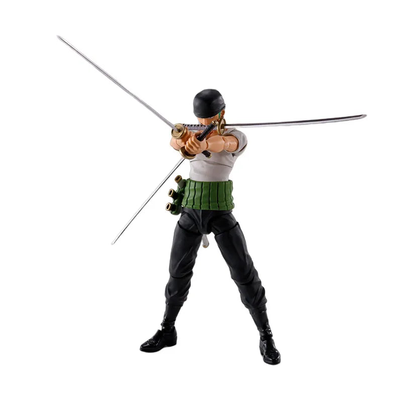 Bandai Genuine SHF ONE PIECE Roronoa Zoro -ROMANCE DAWN- 15cm Anime Action Figure Collectible Model Toys Ornaments Gift Children