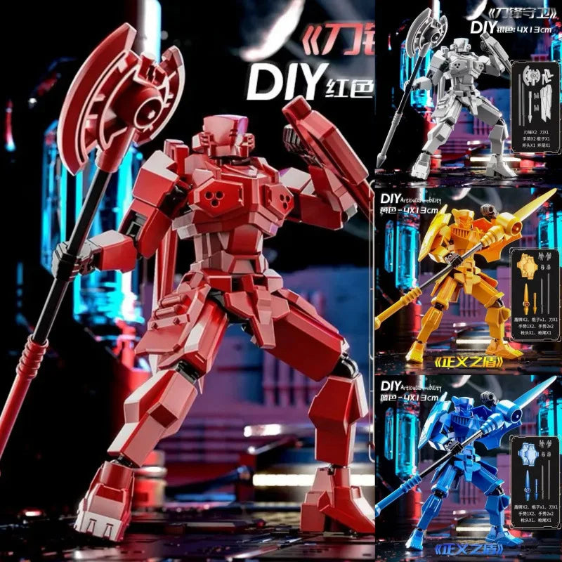 Lucky 13 Multi Joint Action Figure Knight Justice Shield Mecha Toy Model Robot Doll Gift for Boys