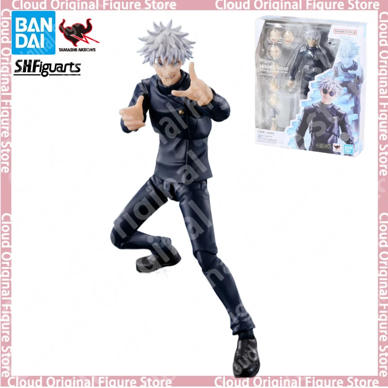 In Stock 100% Bandai SHF S.H.Figurats Jujutsu Kaisen Satoru Gojo High School Anime Action Figure Finished Model Toy Decoration