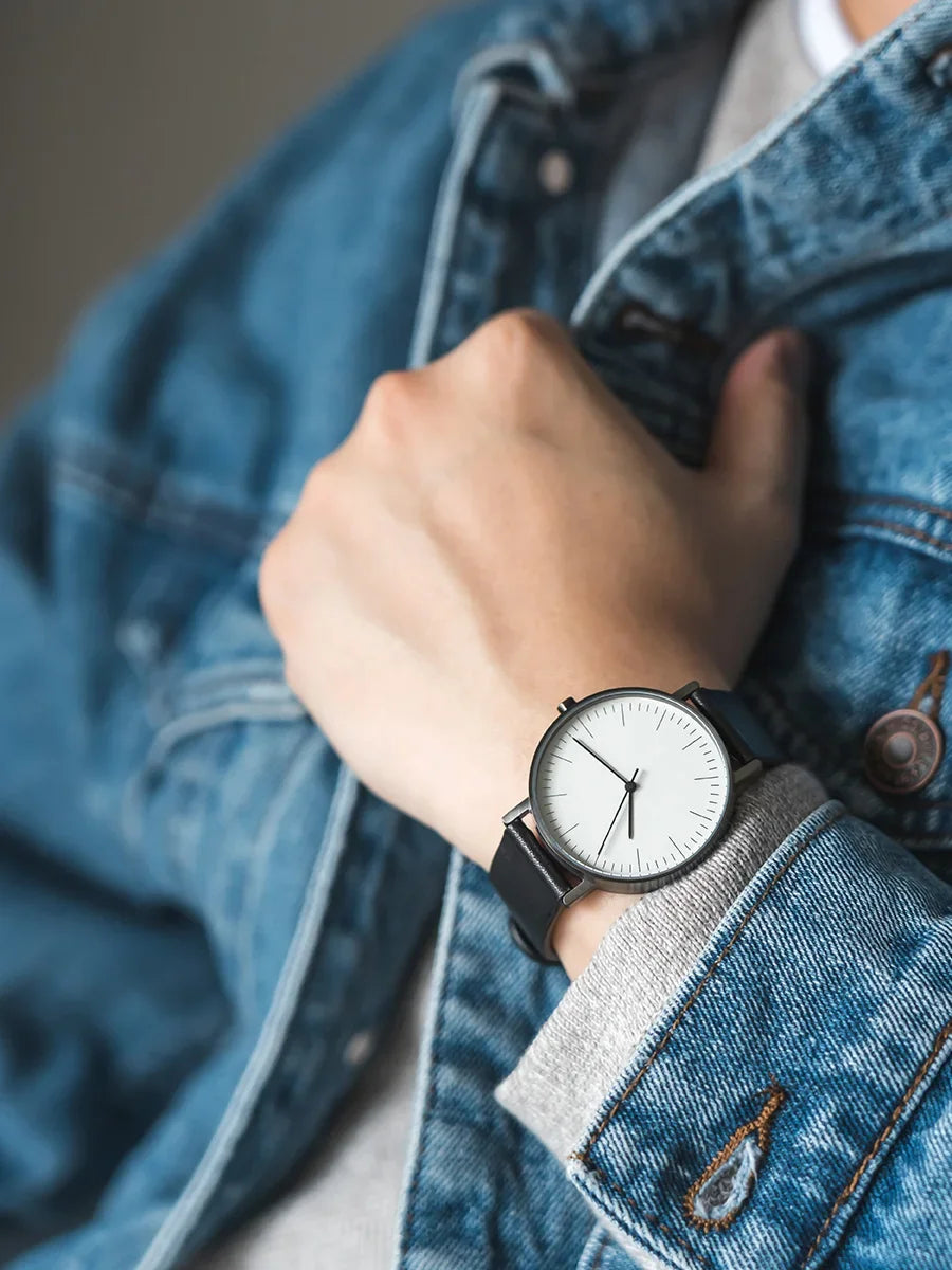 Design Sense Watch B001 Einfaches Retro-Design Stummschaltung Herren- und Damenuhr aus wasserdichtem Edelstahl