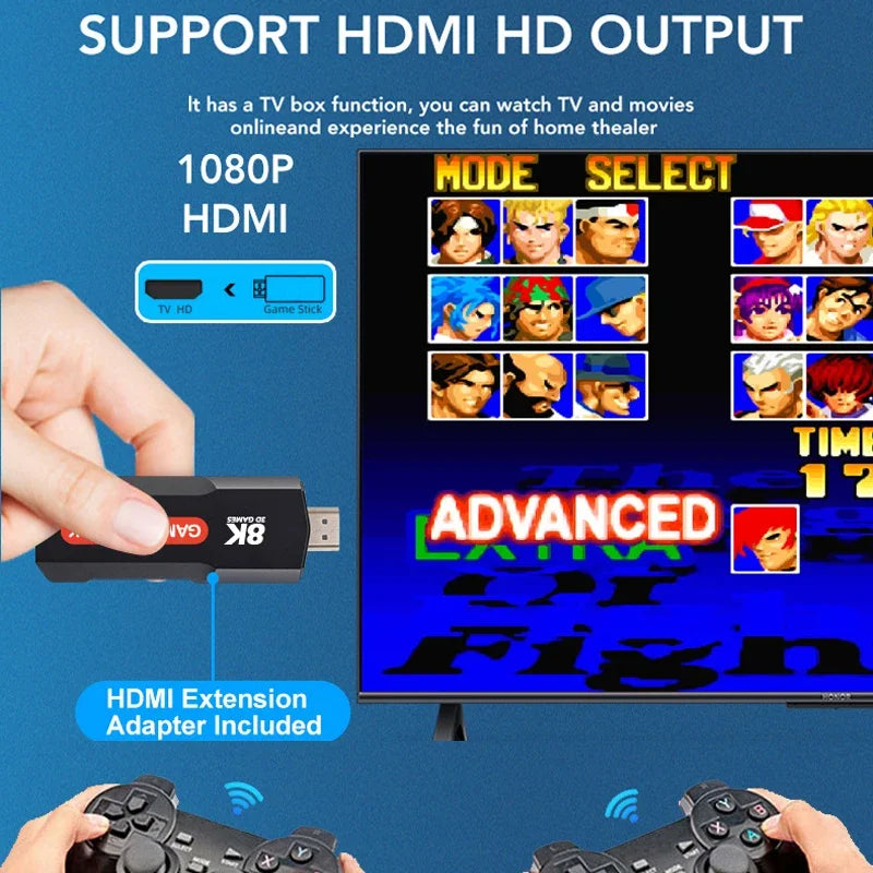 TV Stick X2 Game TV Box 64GB 10000+ gaming HD 8K 5G WiFi high-definition retro video game console wireless simulator PK Q9 Stick