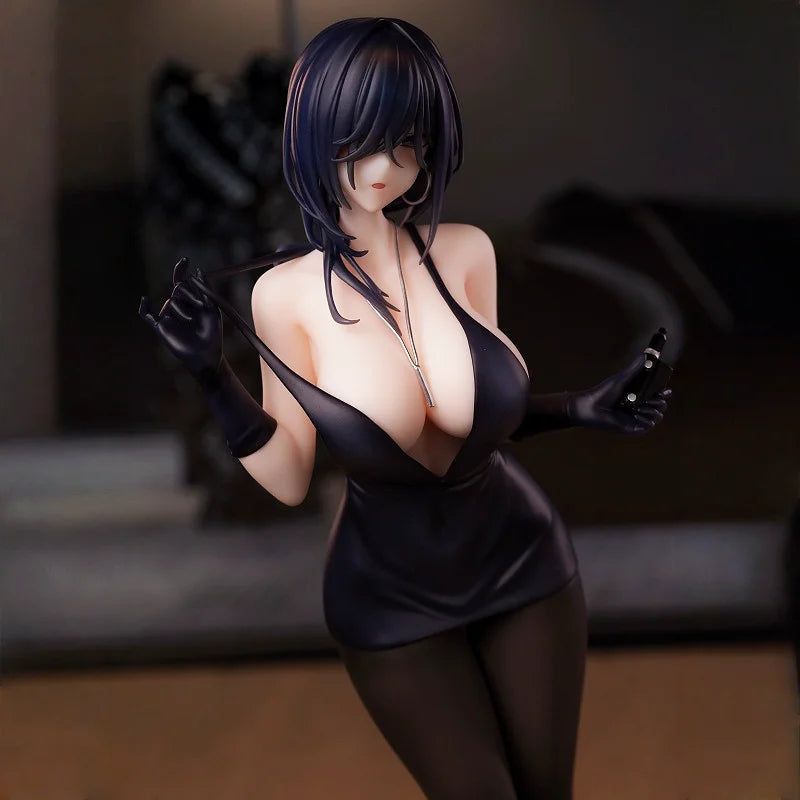 1/6 Original Hanabee Black Dress Version Anime Figure Collectible Japanese Girl Character Model PVC Action Figure Toy For Fans