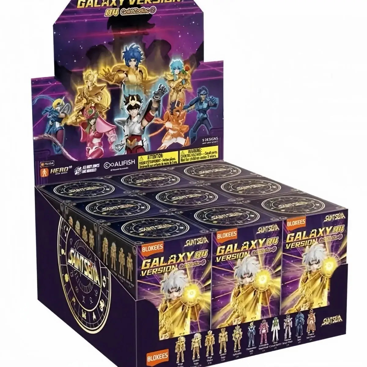 New Blokees Saint Seiya Blind Box Galaxy Version Vol.4 Gold Zodiac Anime Saga Action Figures Assembled Model Toy Collectible