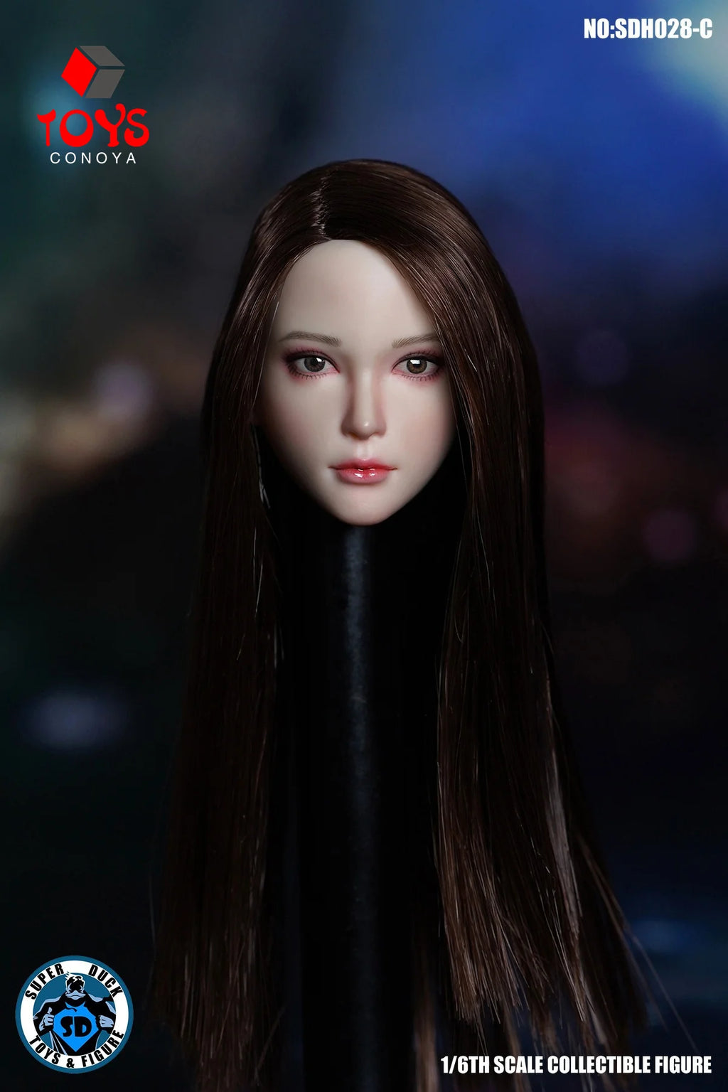 SUPER DUCK SDH028 Schönheit im Maßstab 1/6 mit langem Haar, Kopfskulptur, Schnitzmodell, passend für 12-Zoll-Actionfigur einer Soldatin mit blassem Körper, Puppen