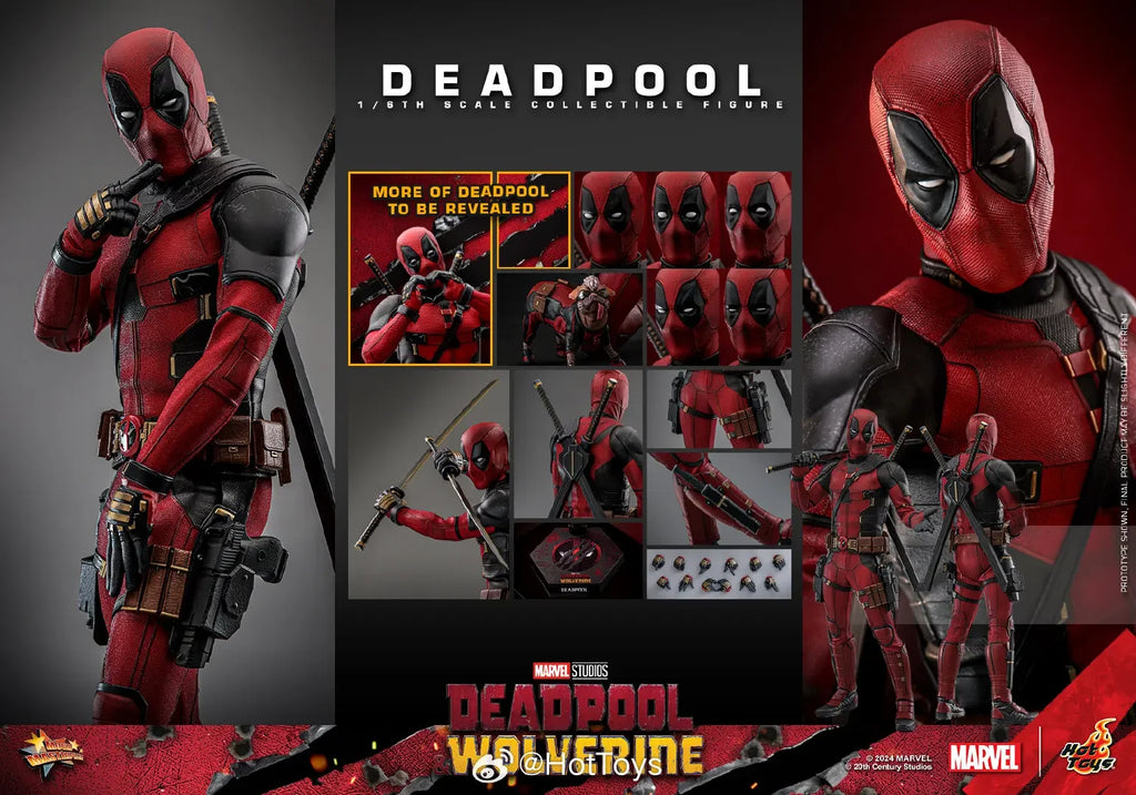 Hot Toys 1/6 Scale Marvel Ht Deadpool & Wolverine Deadpool Mms746 Anime Action Figure Model Garage Kit Toy Kids Christmas Gifts