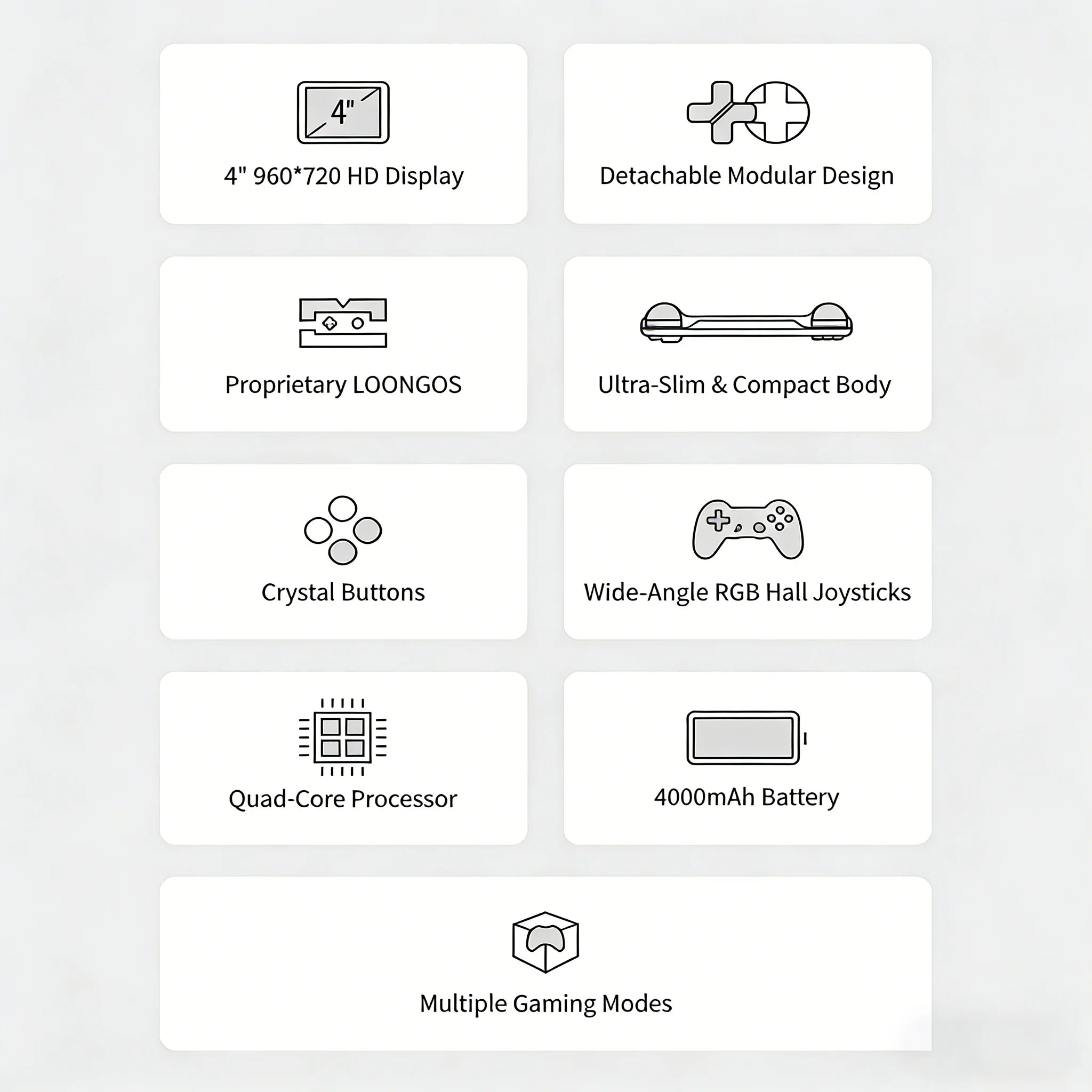 MINILOONG POCKET 1 Handheld Game Console 4'' IPS Screen HD Output Open Source Systems OTA Upgrades LOONG OS New Console POCKET1