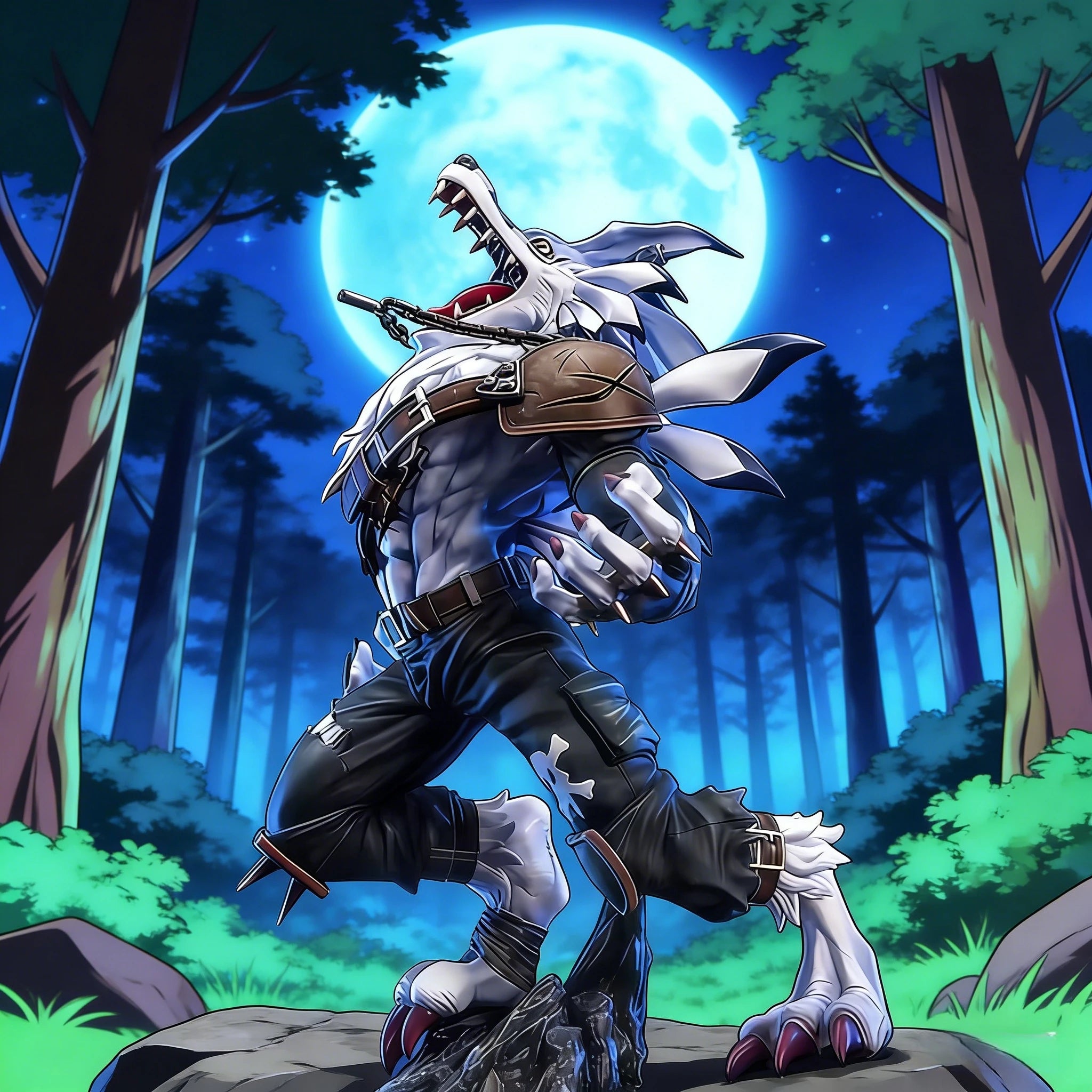 Anime Digimon Adventure Figure Were Garurumon Action Figure Pvc Statue Desktop Ornament Collection Model Toys Gifts