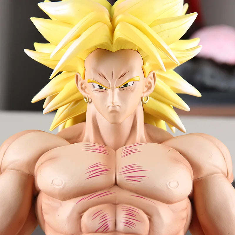 59cm Dragon Ball Anime Figure Broli Double Head Replaceable Peripheral Oversized Statue Action Figure Desktop Display Gift Toys