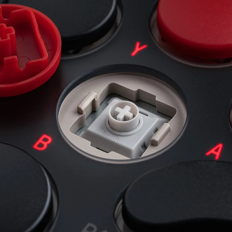8BitDo All-Button Wireless Arcade Controller for Switch 1/2 & Windows, Low-profile Mechanical Switches, 4 Programmable Buttons