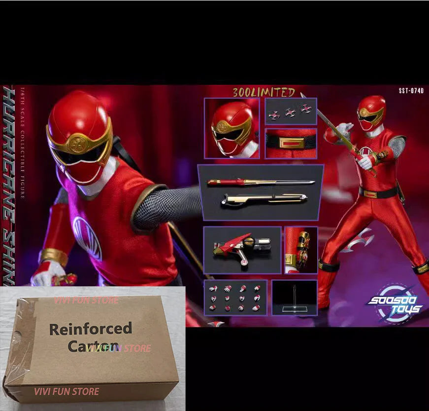 In Stock Originate Soosootoys SST074 Gaoranger/Hurricane/Ginga/Goren Red Movable  Model Toys Hyakujuu Sentai Gaoranger 1/6 SCALE