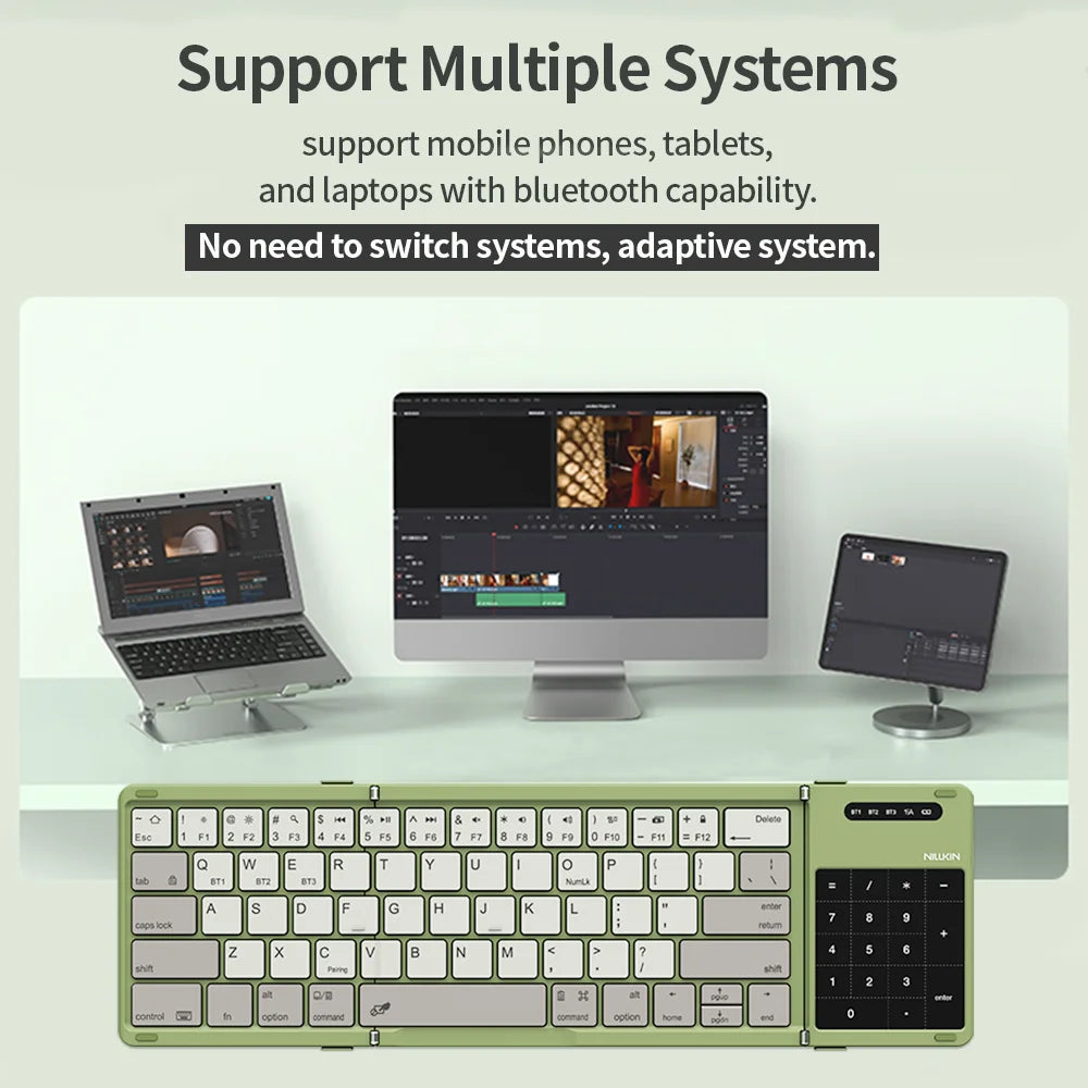 NILLKIN Folding Bluetooth Keyboard With Touchpad For Smartphone Windows IOS Android PC Office Mini Portable Wireless Keyboard