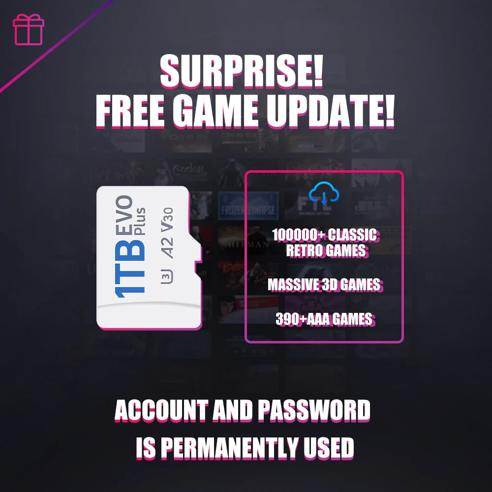 Batocera 1TB Game Card with 61200+Retro Games for PS3/PS2/PS1/PSP/MAME/WII/NES/SS for Steam Deck/Win 600/GDP WIN4/Win PC/Laptop