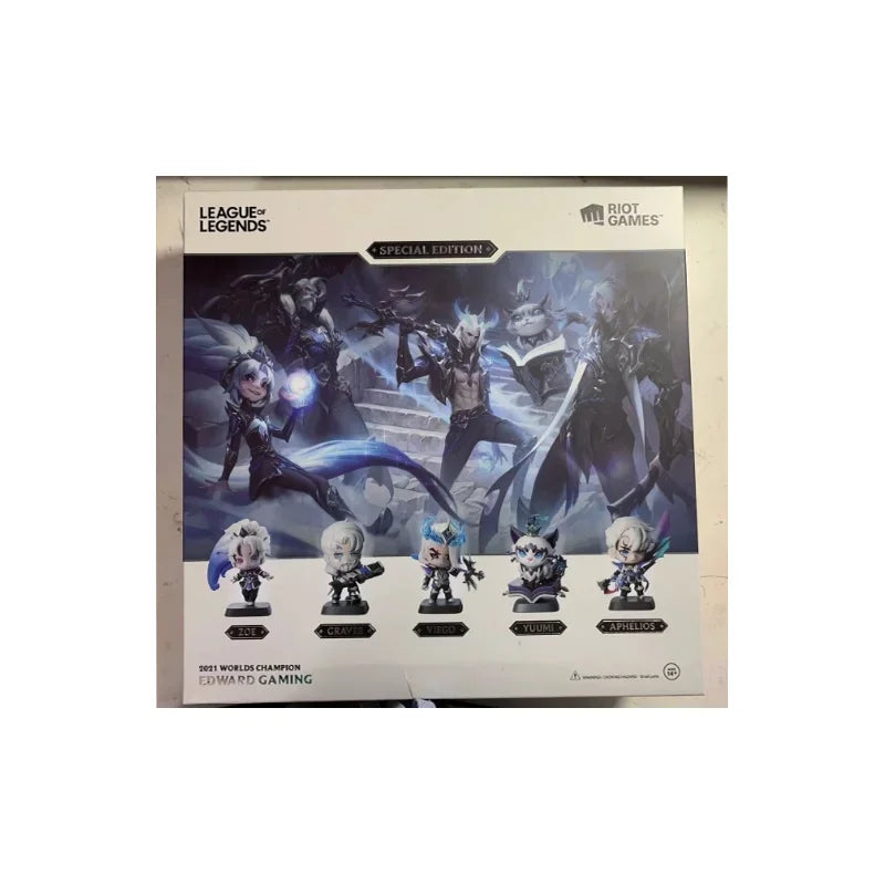 Original LOL League of Legends EDG Yuumi Zoe Viego Aphelios Mini Anime Action Figures Collectible Ornaments Model Gift