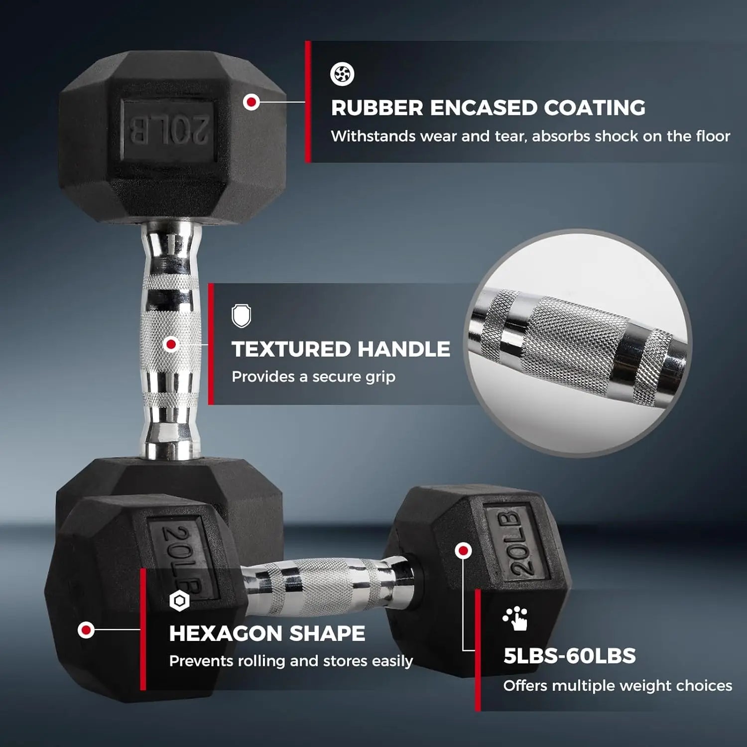 300 350 450 200 210 LB RubberDumbbells Set with Optional Dumbbell Rack Multi Weight Set to Choose Ideal for Home Gym and Fitness
