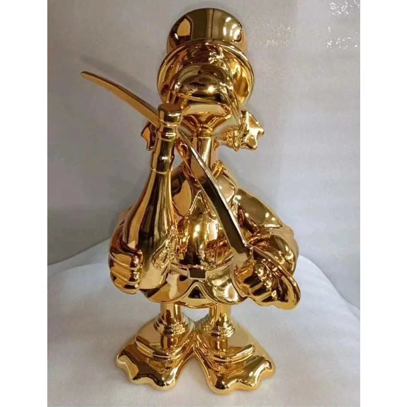 2025 New Electroplated Donald Duck Money Bag Glass Fiber Creative Decoration Personalized Indoor Cartoon Customized Gift