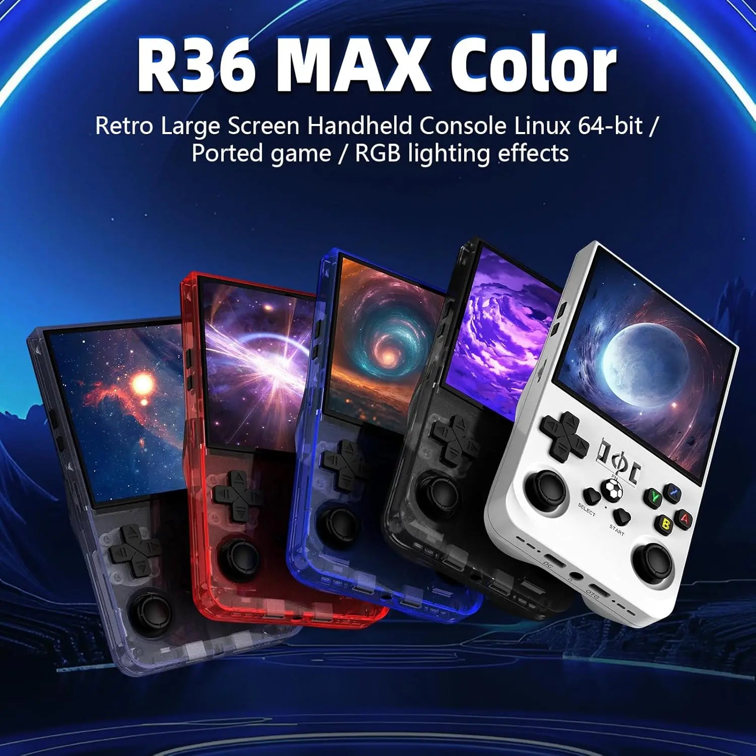 R36 Max Console Handheld Game Players 4 Inch IPS Screen Open Source Console Retro Pocket Video Player 64G/128G 22000+ Games Gift