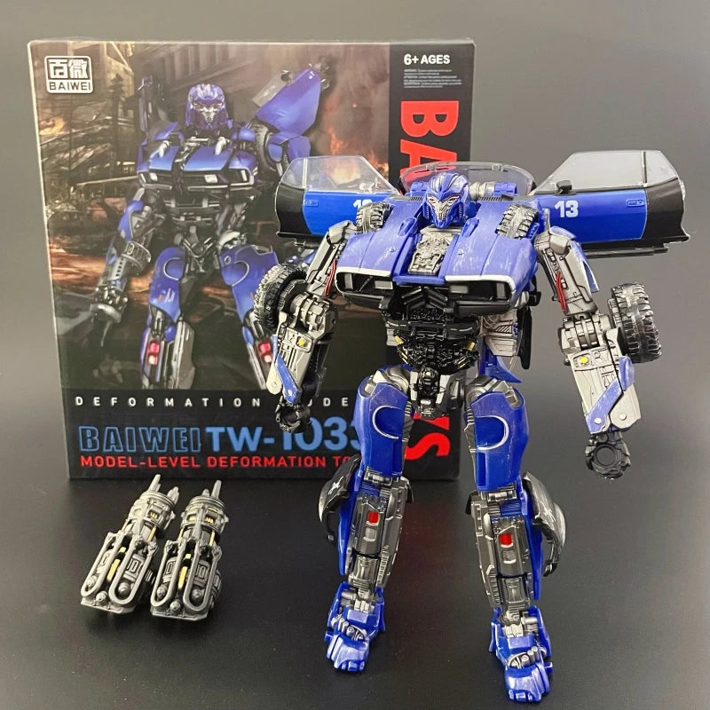 Нова BAIWEI 16см Трансформираща играчка за момче TW-1033B Бяла версия KO SS46 Аниме екшън фигурка Робот кола Модел Детски подарък TW1033