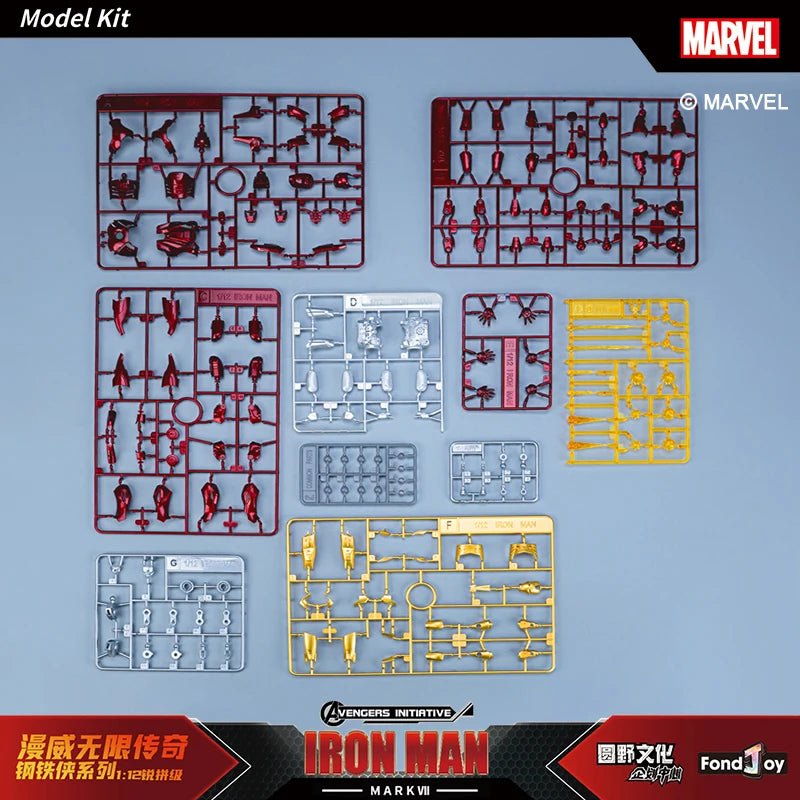 Iron Man Mecha MARK VII Fondjoy 1/12 Ratio Model Kit The Infinity Saga MK7 Assembly Building Blocks Joints Are Mobile Marvel Toy
