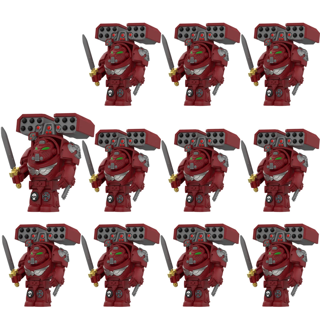 Warhammer 40k Chaos Space Marine Action Figure - Black Legion, Green Eye Lens, Spiked Armor, Combi-Bolter, Collectible Miniature