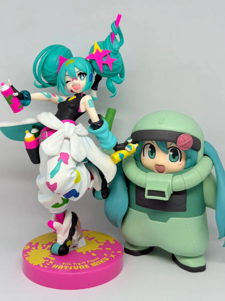 In Stock Original Furyu Hatsune Miku Trio-Try-It Figure Paint Girl Anime Figurine 19cm Genuine Model Collections Christmas Gift