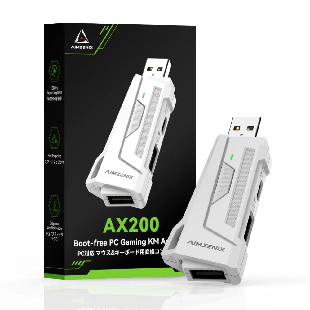 Aimzenix AX200 PC Apeax Gaming K&M Steam Game Converter/Adapter/App Customization, 1000Hz Reporting Rate